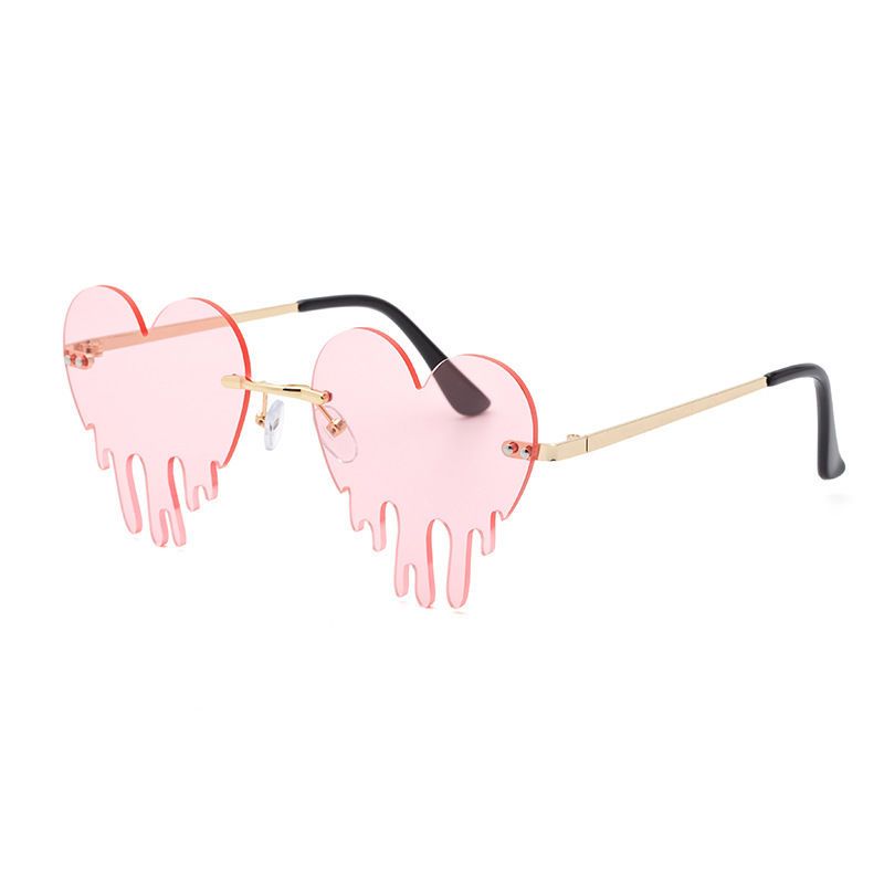 Heart Shaped Glasses European and American Personality Melting Love Sunnies Female Trend Party Dance Funny