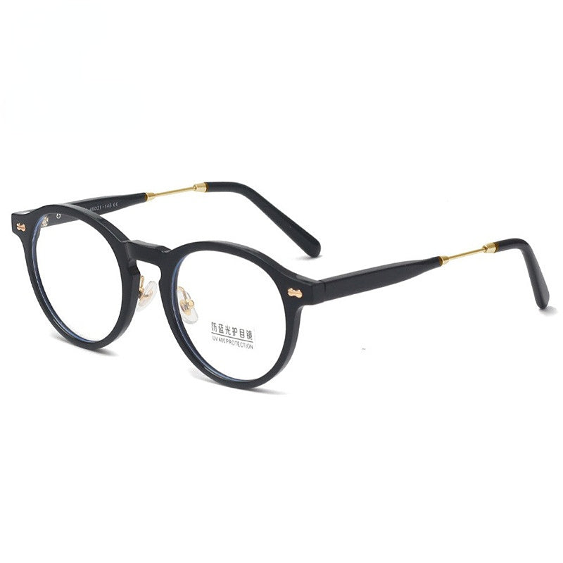New Fashion Vintage Oval Anti-blue Light Flat Glasses Versatile Glasses Frame for Men and Women Wholesale
