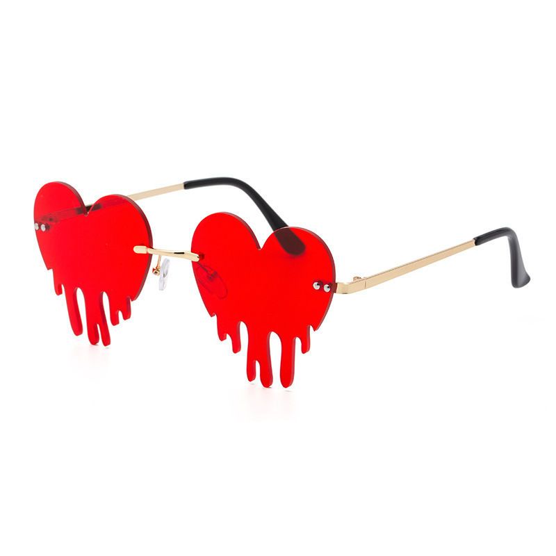 Heart Shaped Glasses European and American Personality Melting Love Sunnies Female Trend Party Dance Funny