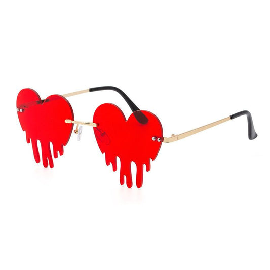 Heart Shaped Glasses European and American Personality Melting Love Sunnies Female Trend Party Dance Funny