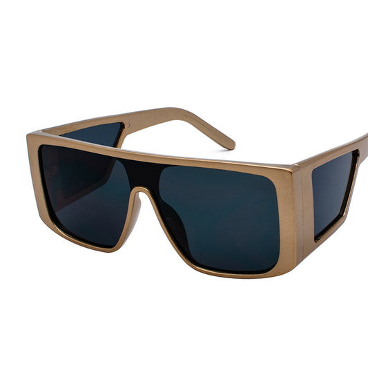 Oversized Shield Sunglasses Mens Luxury Shade One Piece Lens Square Frame Side Window Sunnies Wholesale