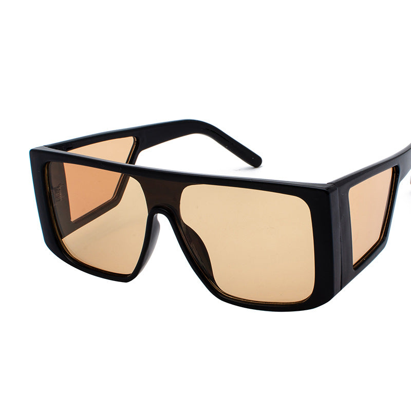 Oversized Shield Sunglasses Mens Luxury Shade One Piece Lens Square Frame Side Window Sunnies Wholesale