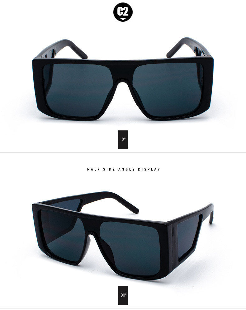 Oversized Shield Sunglasses Mens Luxury Shade One Piece Lens Square Frame Side Window Sunnies Wholesale