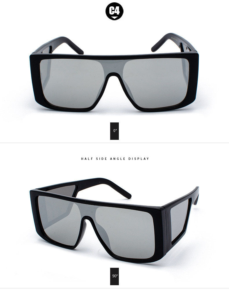 Oversized Shield Sunglasses Mens Luxury Shade One Piece Lens Square Frame Side Window Sunnies Wholesale