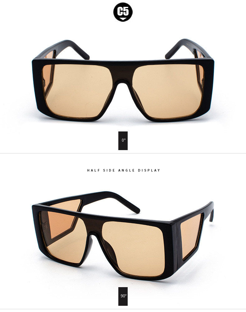 Oversized Shield Sunglasses Mens Luxury Shade One Piece Lens Square Frame Side Window Sunnies Wholesale