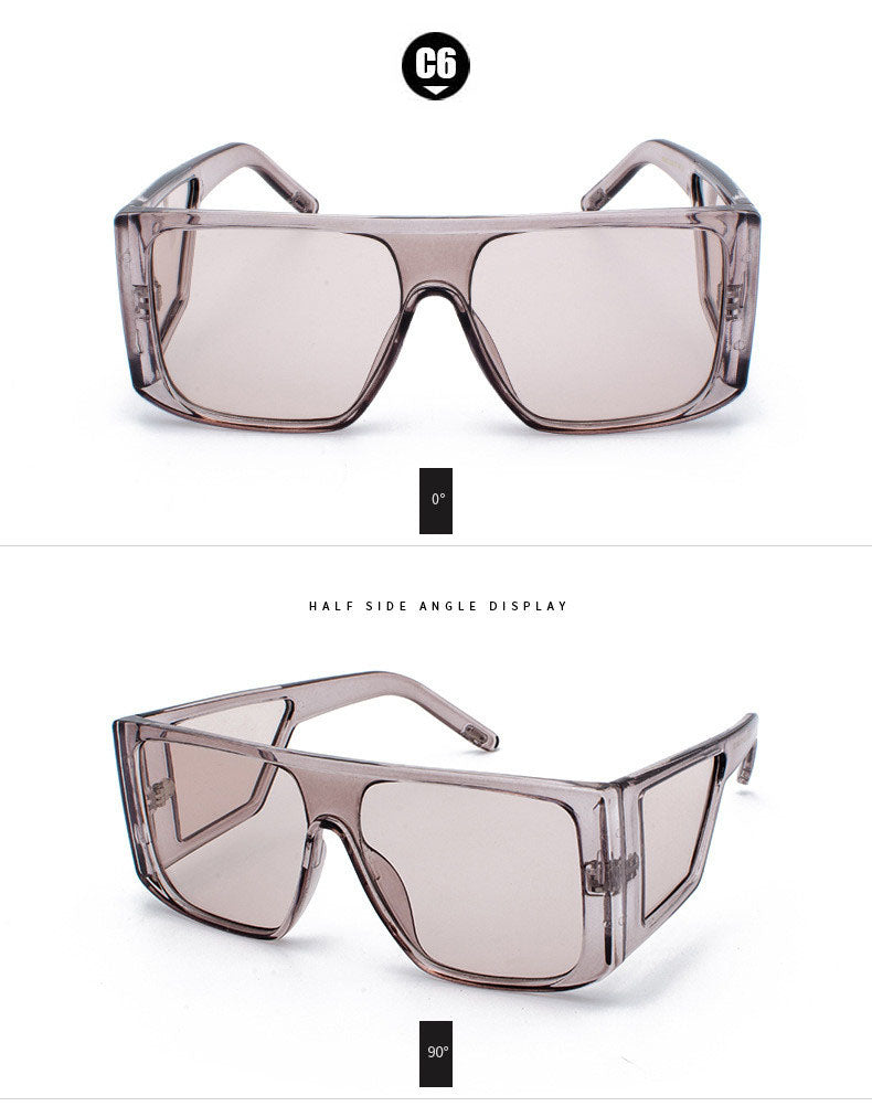 Oversized Shield Sunglasses Mens Luxury Shade One Piece Lens Square Frame Side Window Sunnies Wholesale