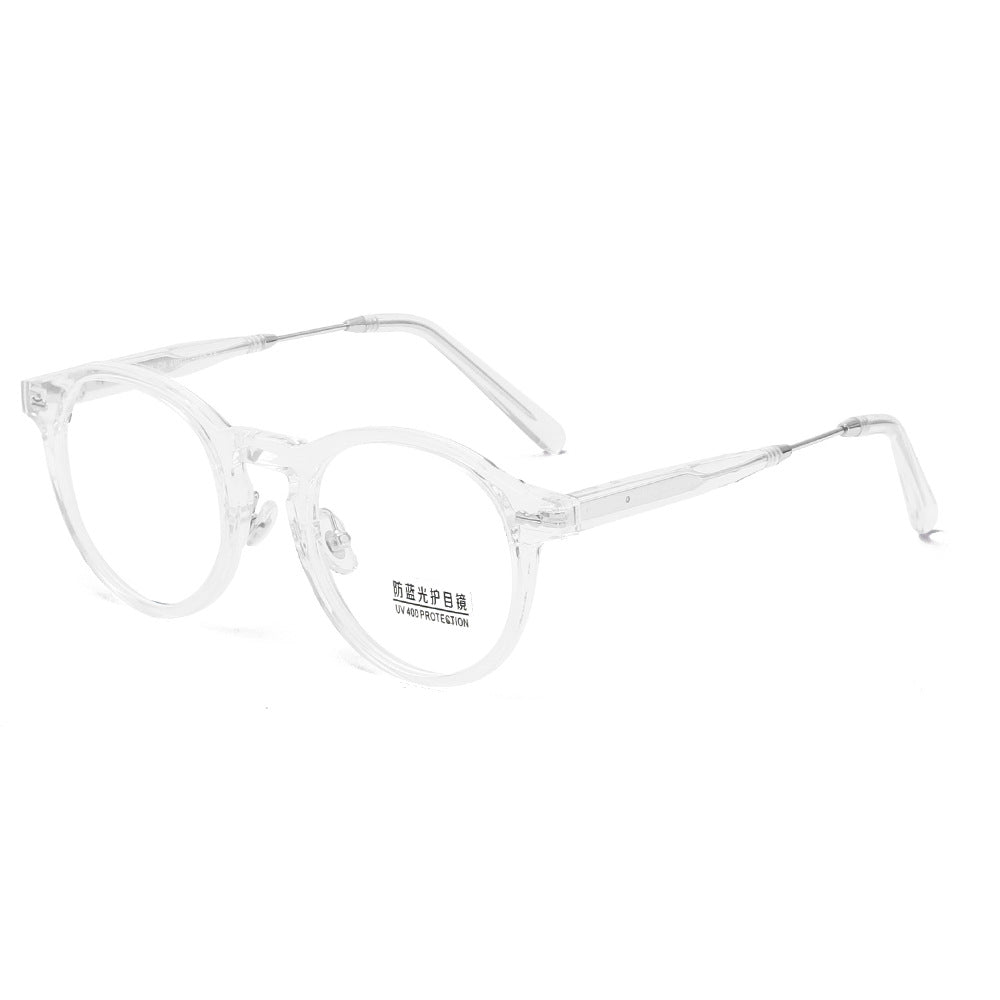 New Fashion Vintage Oval Anti-blue Light Flat Glasses Versatile Glasses Frame for Men and Women Wholesale