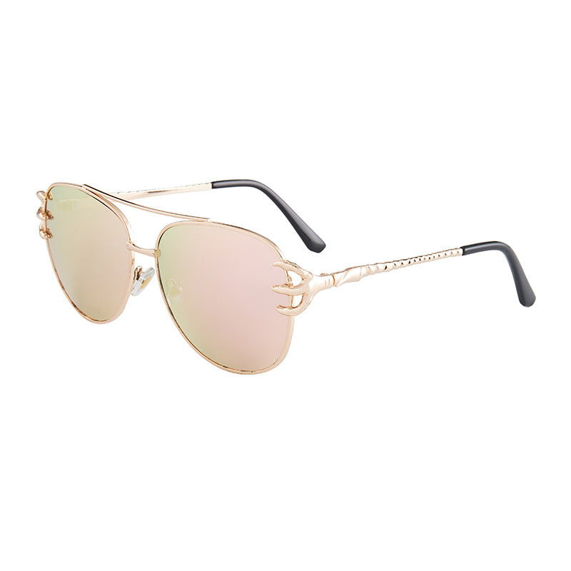 Trend Metal Frame Claw Accessories Sunglasses Round Retro Big for Men and Women with Ocean Piece Heavy Sunglasses Wholesale