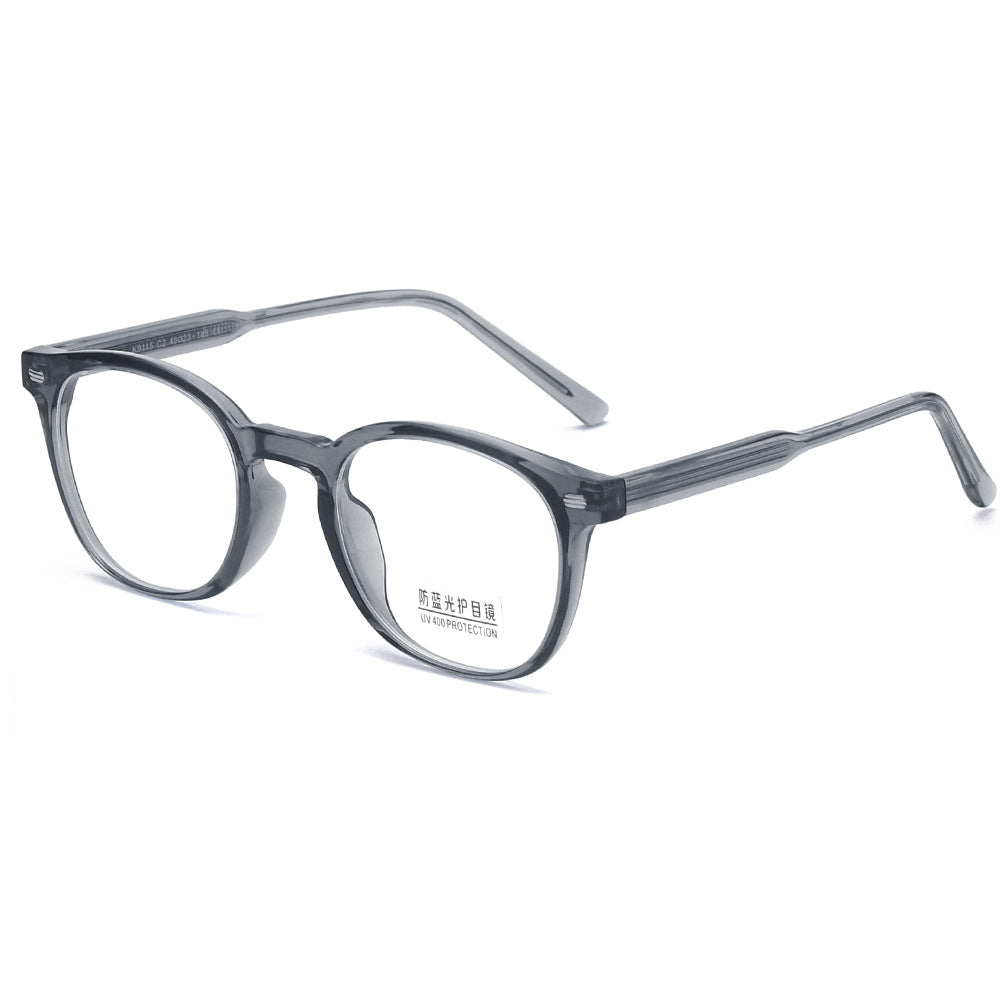 New TR Frame Moisture-proof Blue Myopia Glasses Men's Plate Feet, Retro Rice Nails Flat Lens Frames Women wholesale