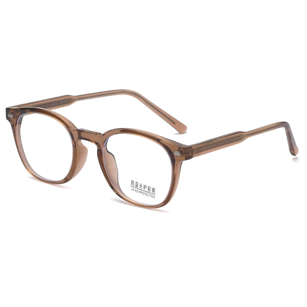 New TR Frame Moisture-proof Blue Myopia Glasses Men's Plate Feet, Retro Rice Nails Flat Lens Frames Women wholesale
