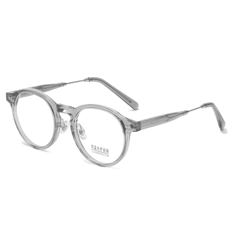 New Fashion Vintage Oval Anti-blue Light Flat Glasses Versatile Glasses Frame for Men and Women Wholesale