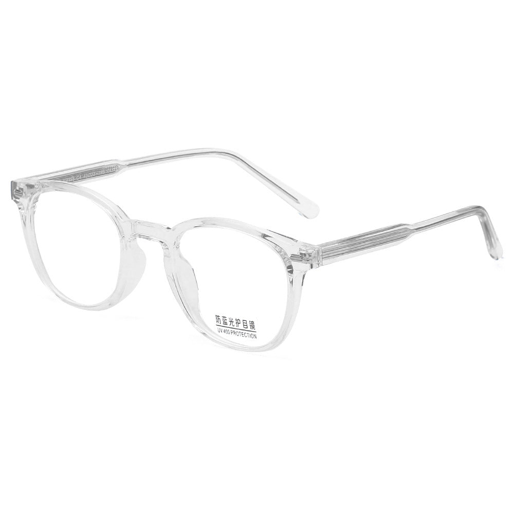 New TR Frame Moisture-proof Blue Myopia Glasses Men's Plate Feet, Retro Rice Nails Flat Lens Frames Women wholesale