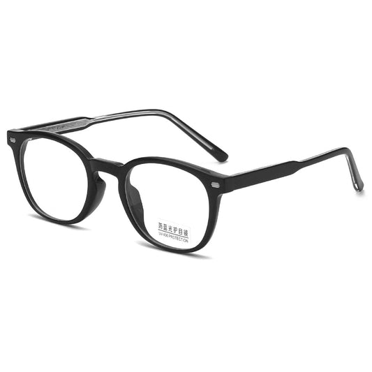 New TR Frame Moisture-proof Blue Myopia Glasses Men's Plate Feet, Retro Rice Nails Flat Lens Frames Women wholesale
