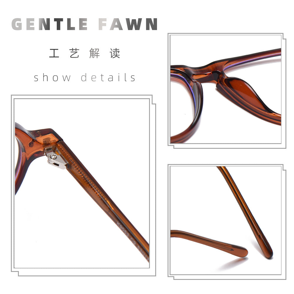 Anti Blue Glasses New TR90 Fashion Korean Fashion Retro Round Myopia Frame Women and Men Wholesale