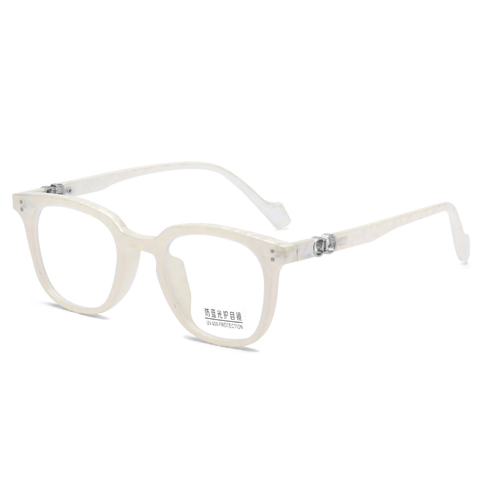 New TR90 black frame glasses anti blue light flat lens plain face female large frame can be matched with several glasses frame wholesale