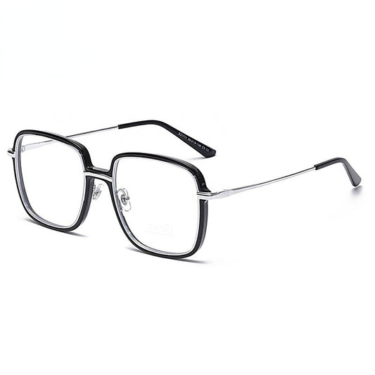 New Metal Anti Blue Light Flat Eyeglass Frame Female TR90 Large Frame Square Male Wholesale