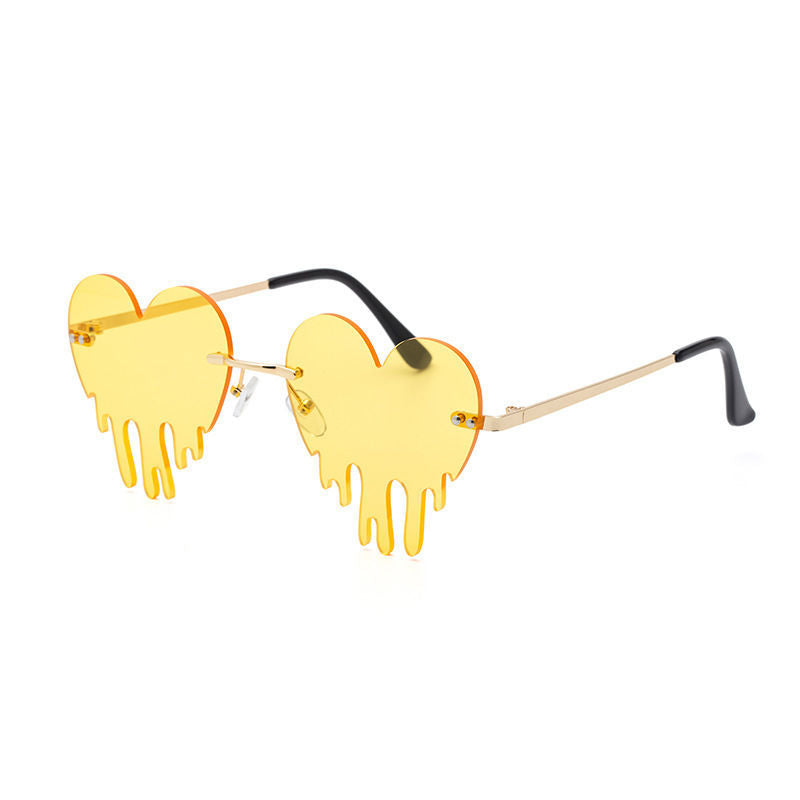 Heart Shaped Glasses European and American Personality Melting Love Sunnies Female Trend Party Dance Funny