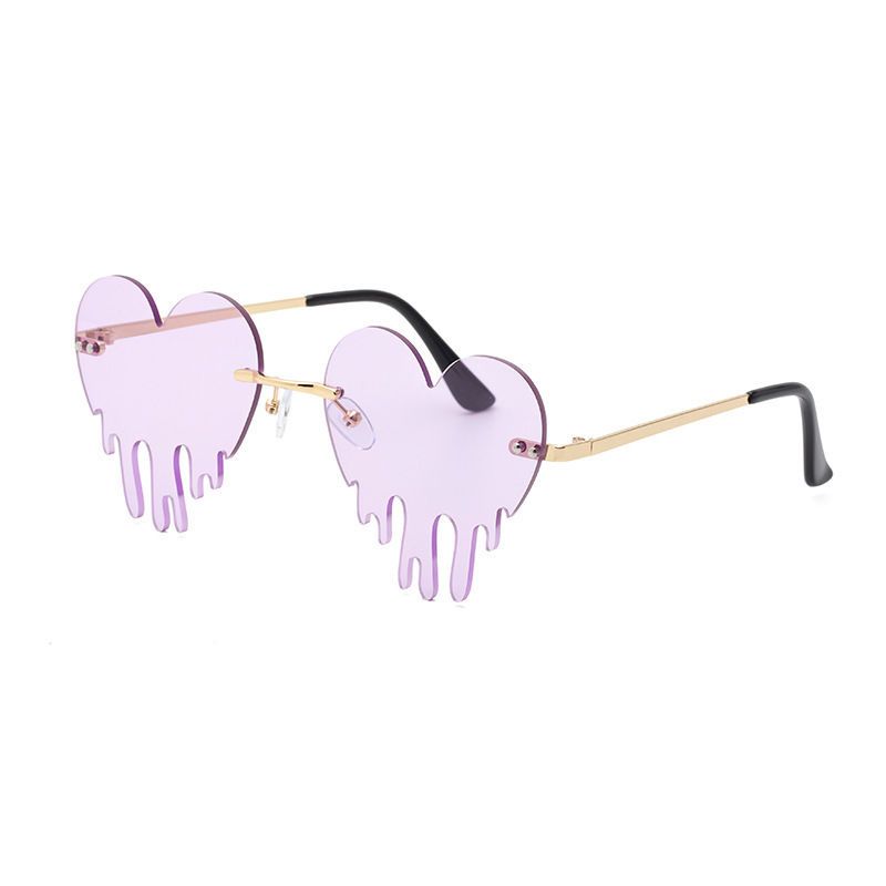 Heart Shaped Glasses European and American Personality Melting Love Sunnies Female Trend Party Dance Funny